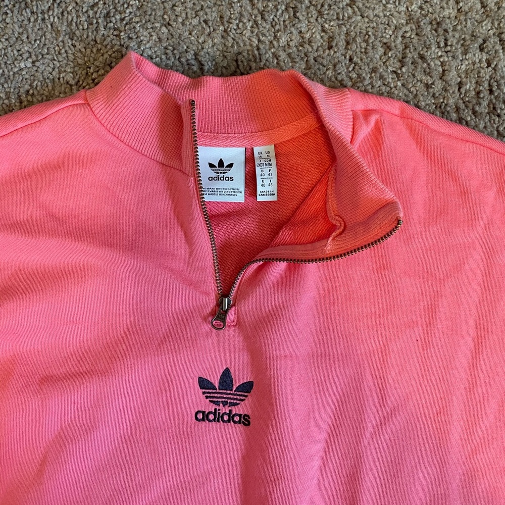 Adidas colorblock quarter zip